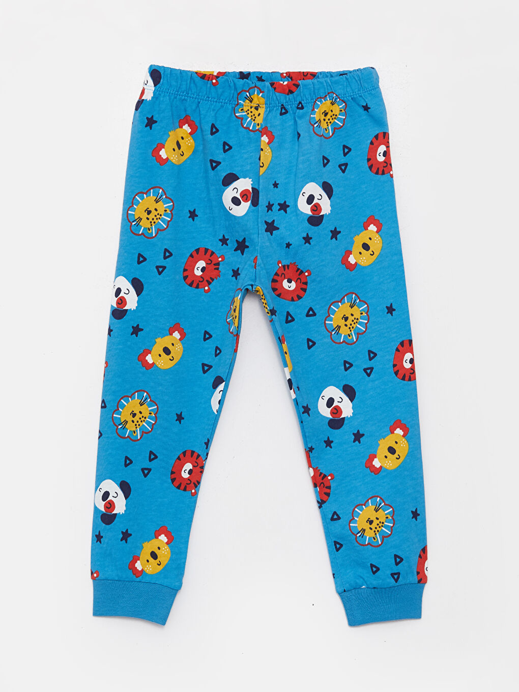 Mavi Bisiklet Yaka Uzun Kollu Baskılı Erkek Bebek Pijama Takımı 2'li-7