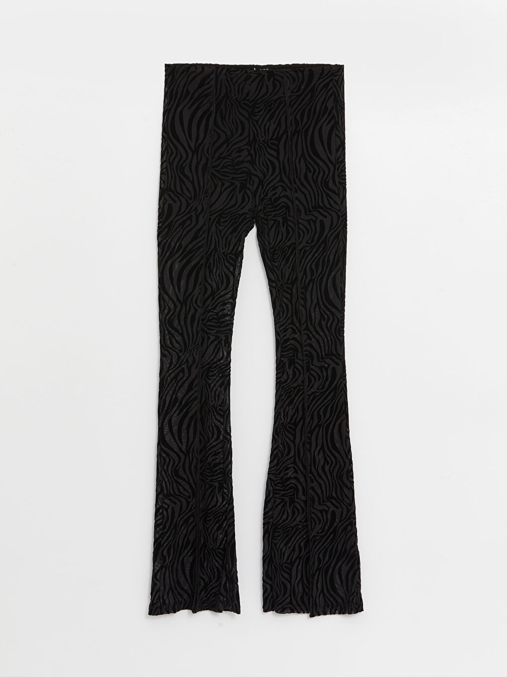 Siyah Ekstra Dar Fit Desenli Kadın Pantolon-5