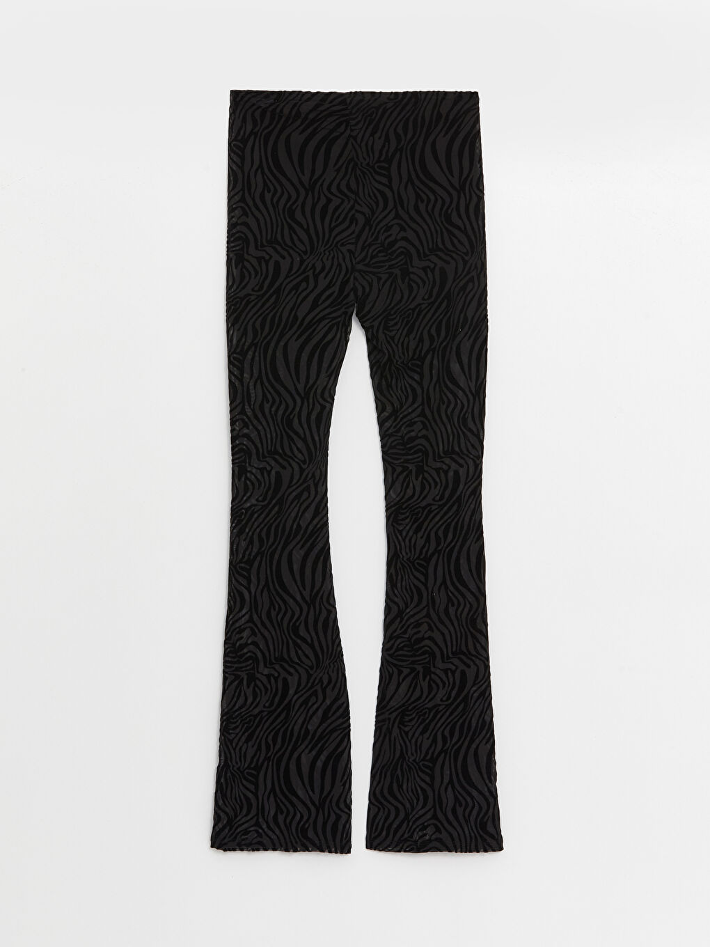 Siyah Ekstra Dar Fit Desenli Kadın Pantolon-6