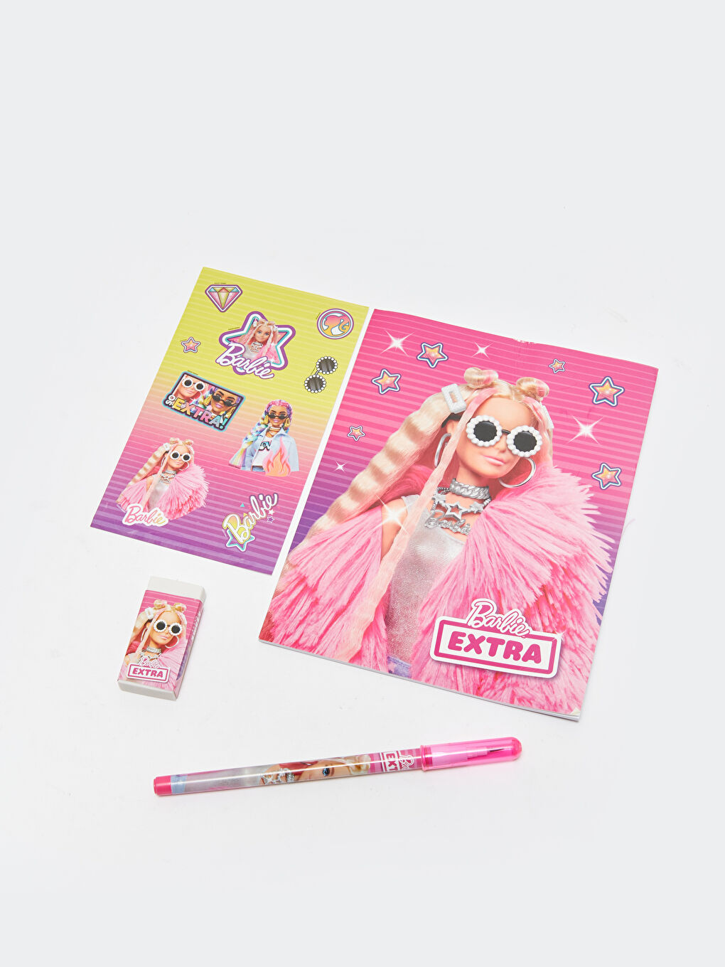 Barbie Baskılı Tüylü Kırtasiye Seti-1