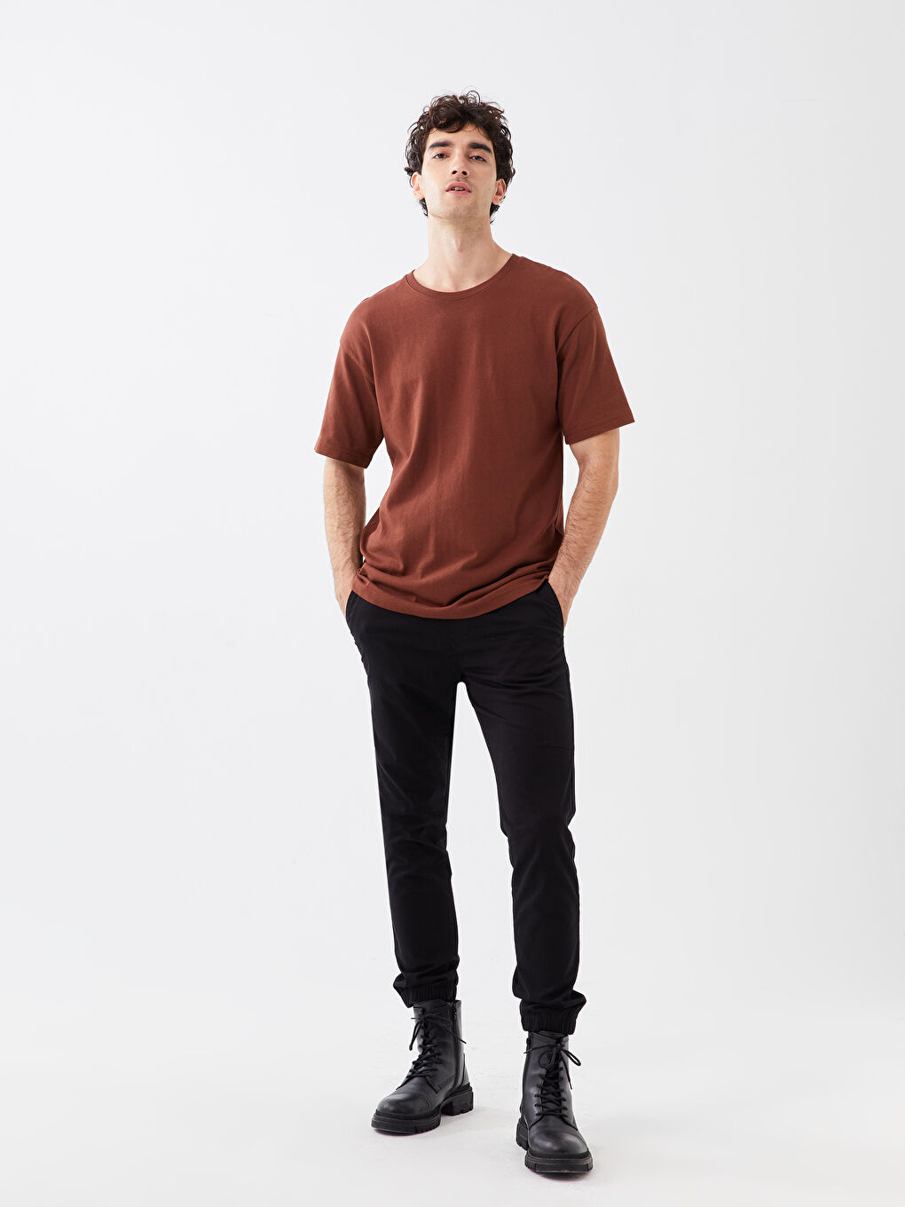 Siyah Slim Fit Gabardin Erkek Jogger Pantolon