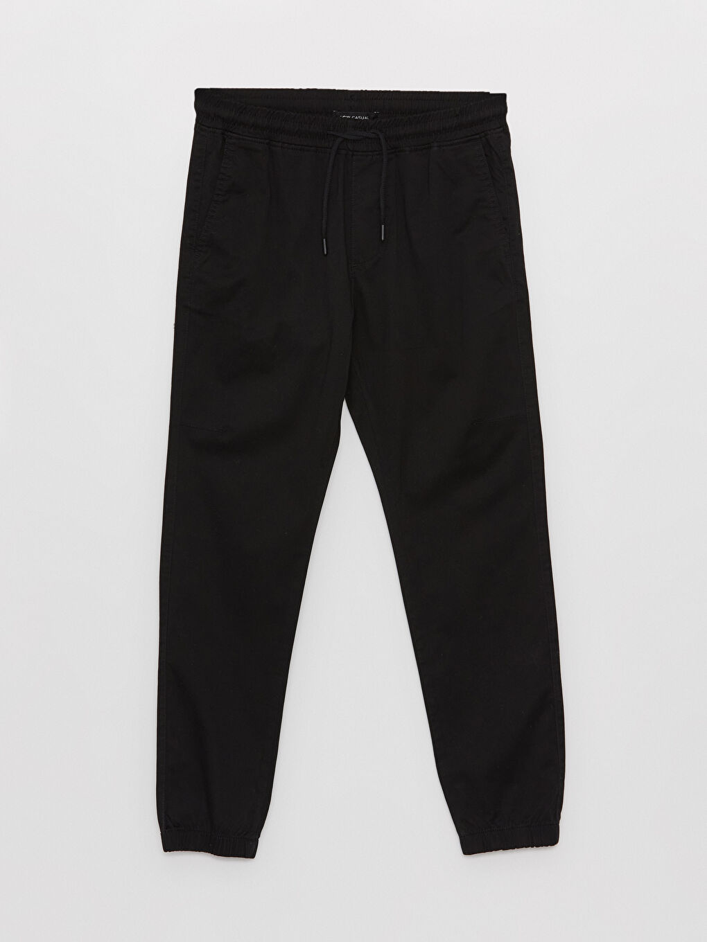 Siyah Slim Fit Gabardin Erkek Jogger Pantolon-5