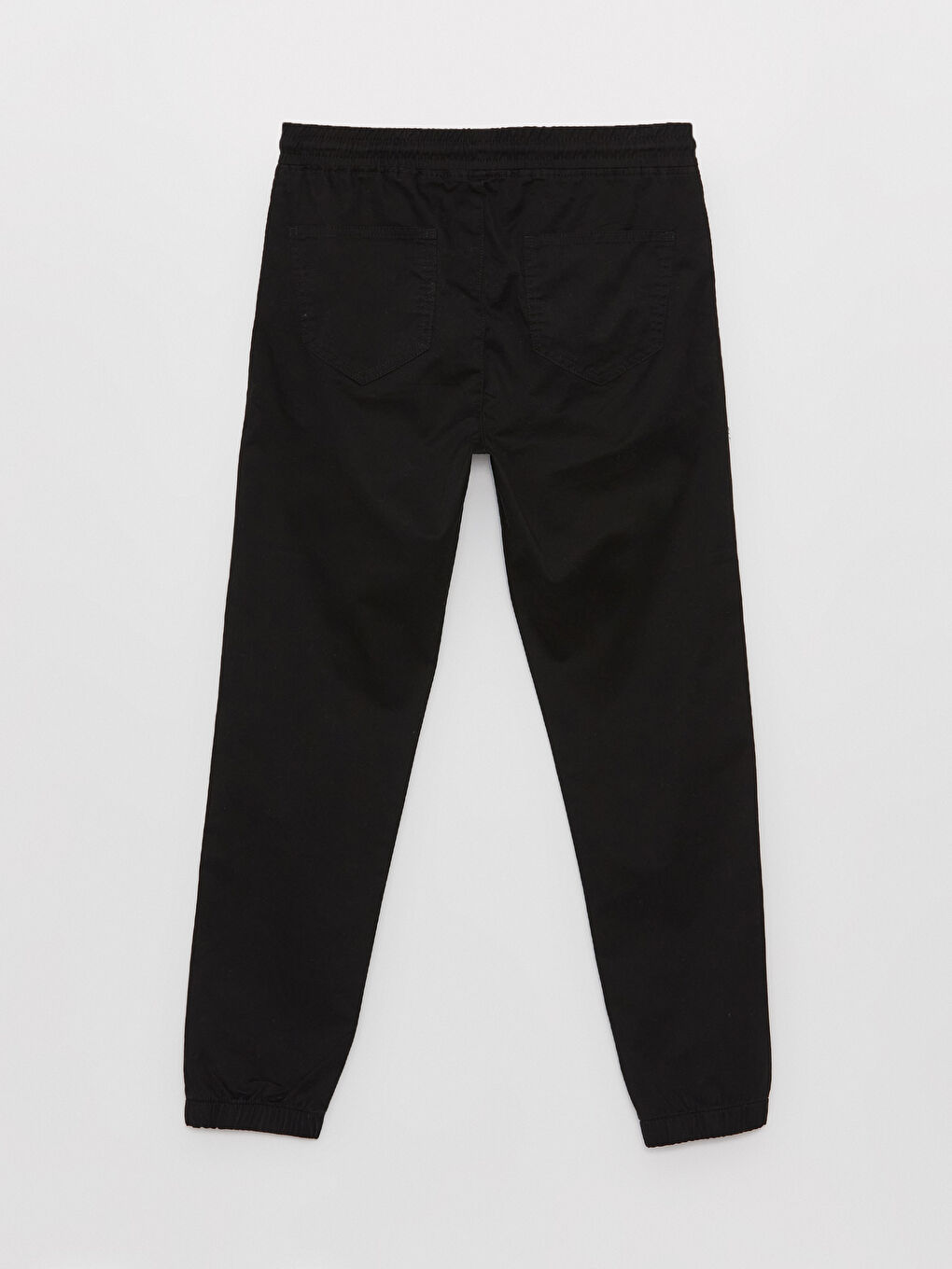 Siyah Slim Fit Gabardin Erkek Jogger Pantolon-6