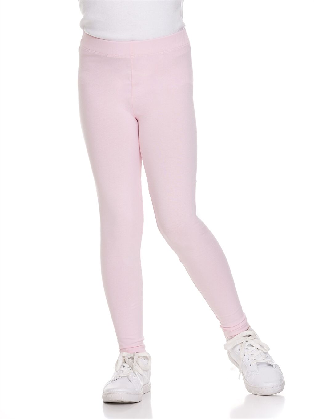 Pembe Beli Lastikli Basic Kız Bebek Tayt