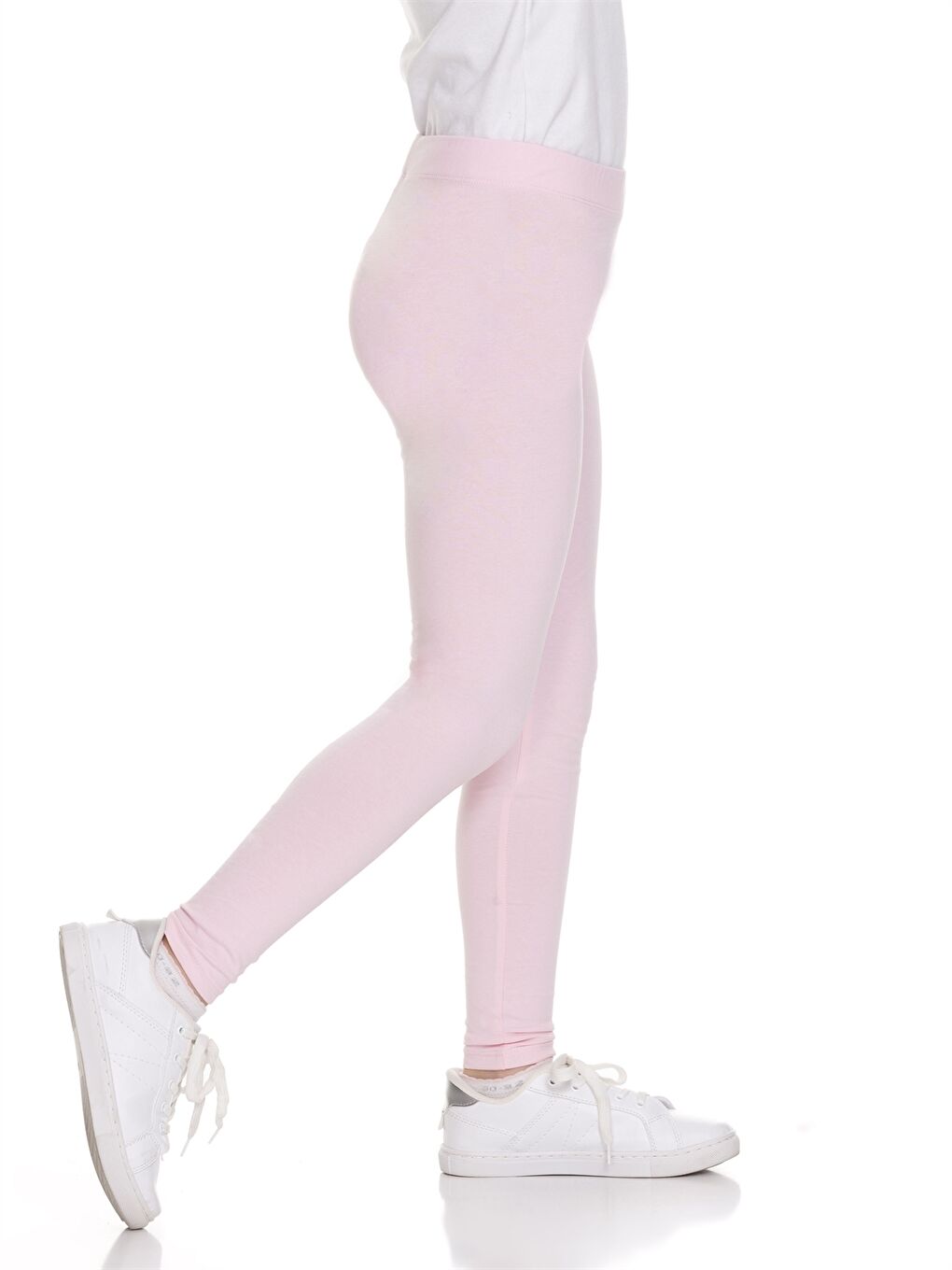Pembe Beli Lastikli Basic Kız Bebek Tayt-3