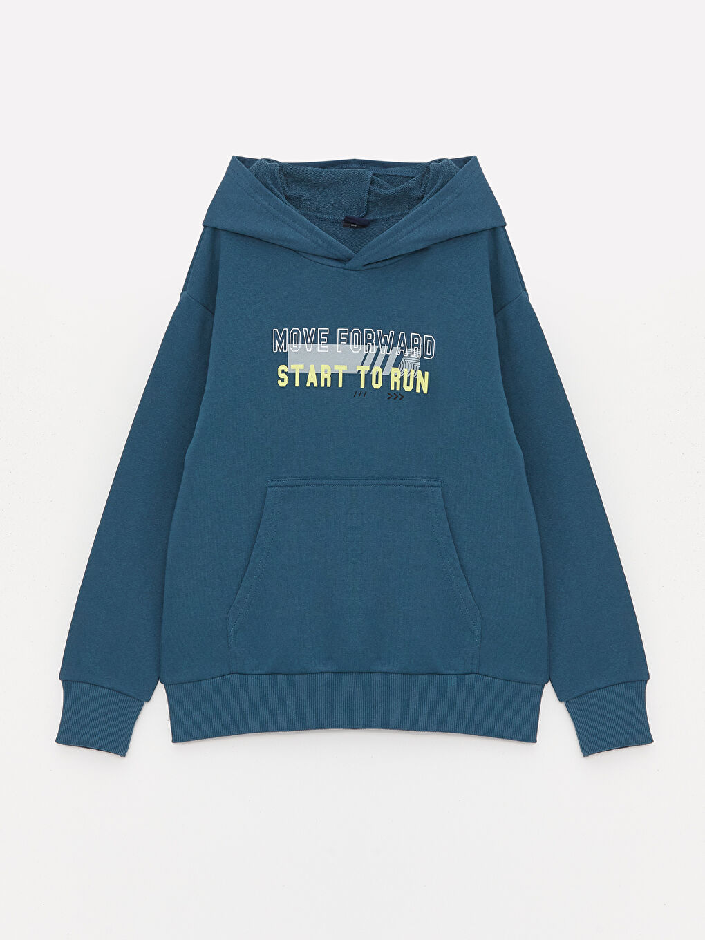 LCW ECO Petrol Baskılı Uzun Kollu Erkek Çocuk Hoodie