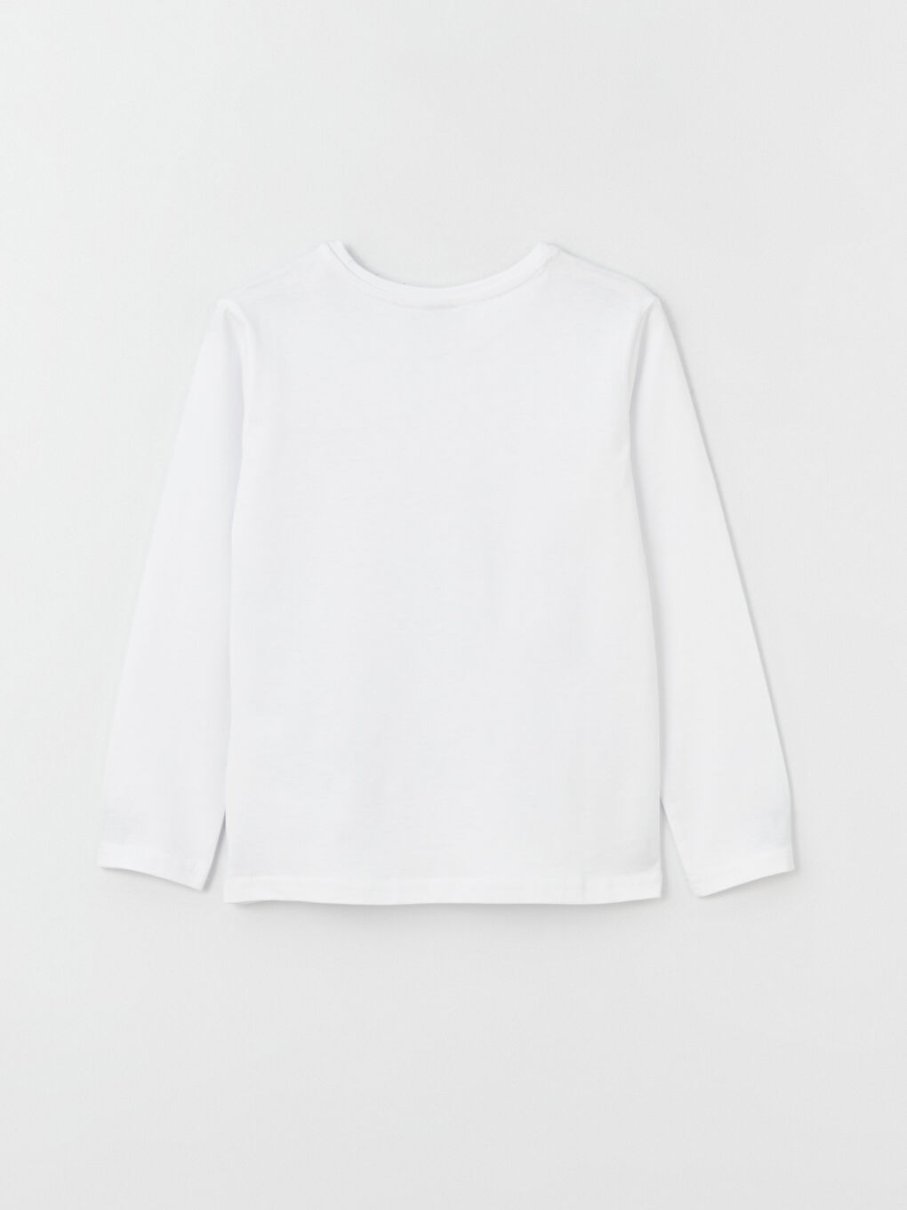 Beyaz Bisiklet Yaka Baskılı Uzun Kollu Erkek Çocuk Tişört-2