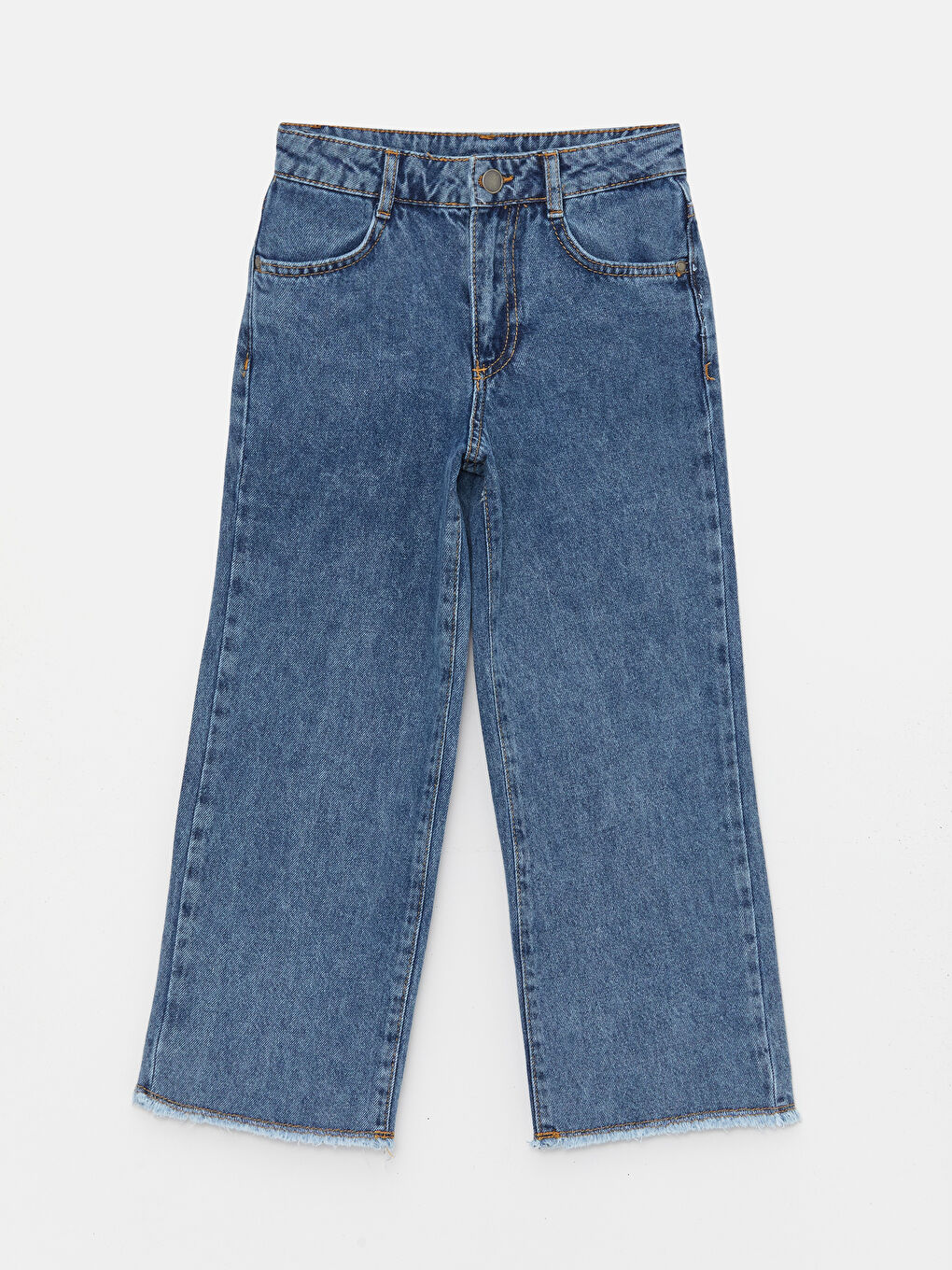 Mavi Wideleg Kız Çocuk Jean Pantolon-3