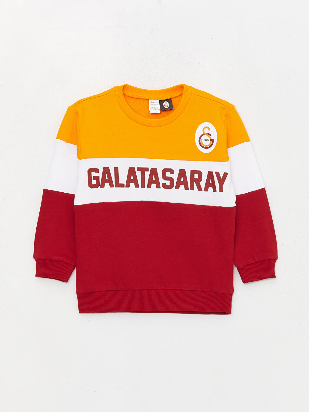 LCW baby Parlak Sarı Bisiklet Yaka Uzun Kollu Galatasaray Baskılı Erkek Bebek Sweatshirt