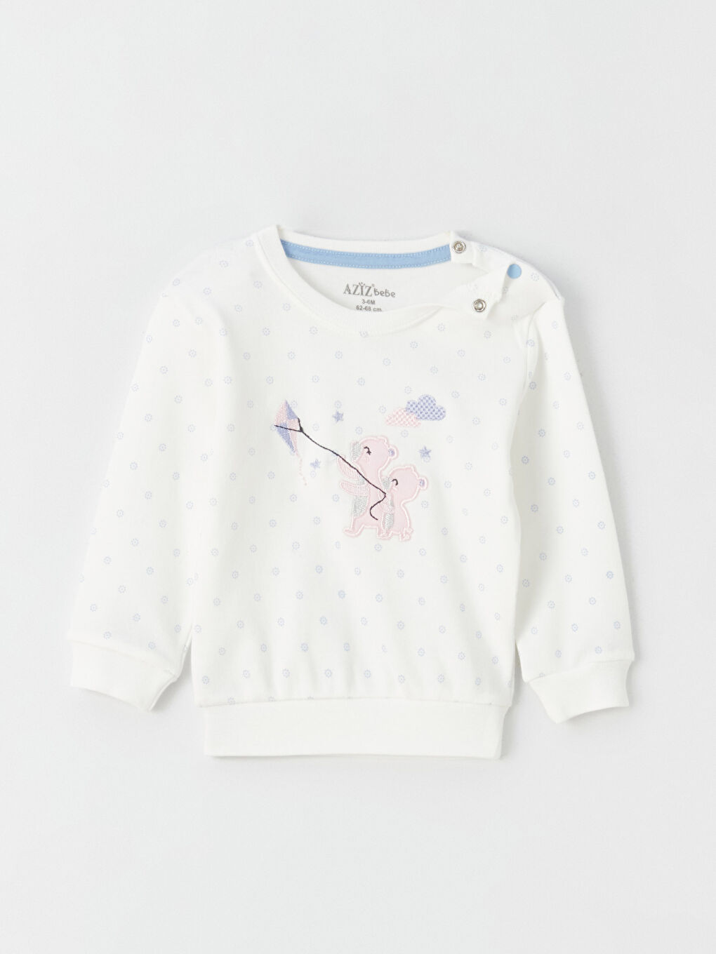 Mavi Bisiklet Yaka Uzun Kollu Baskılı Kız Bebek 2'li Takım-2