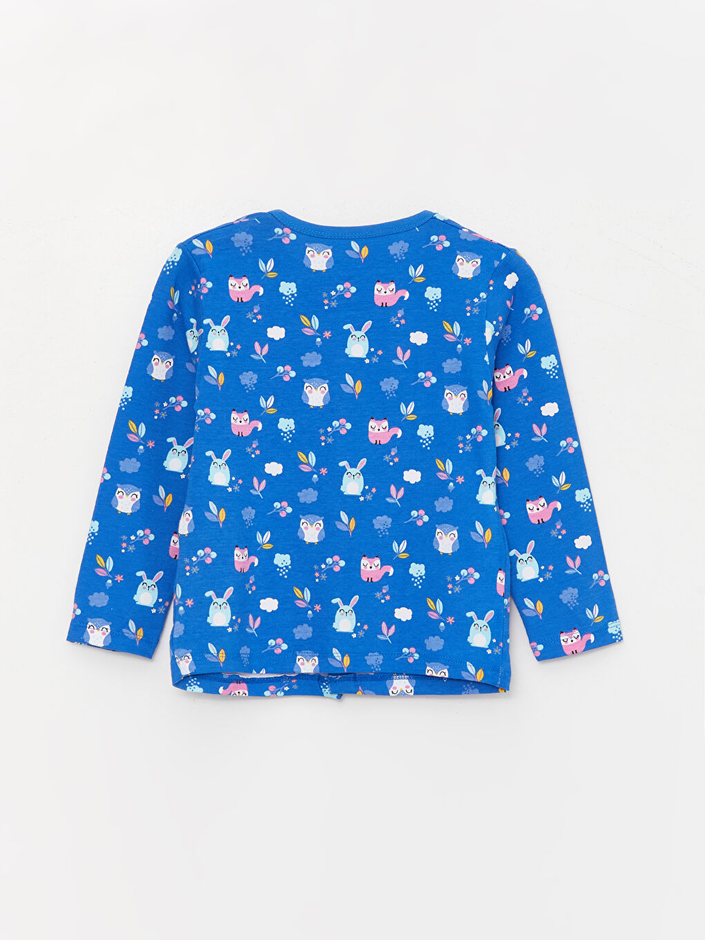 Mavi Bisiklet Yaka Baskılı Kız Bebek Pijama Takımı-2