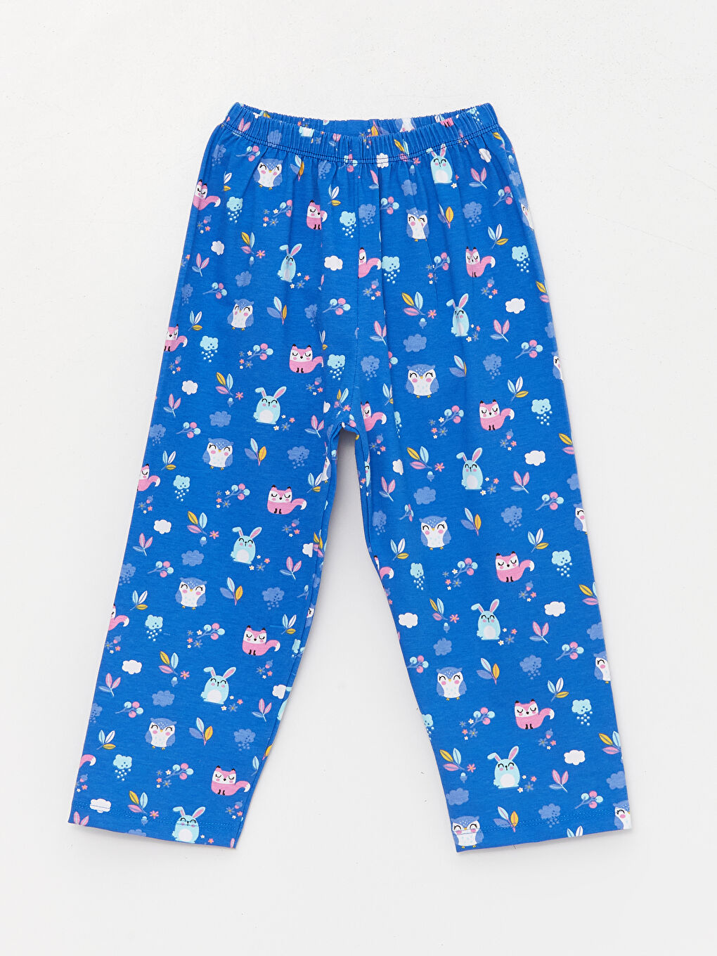 Mavi Bisiklet Yaka Baskılı Kız Bebek Pijama Takımı-3