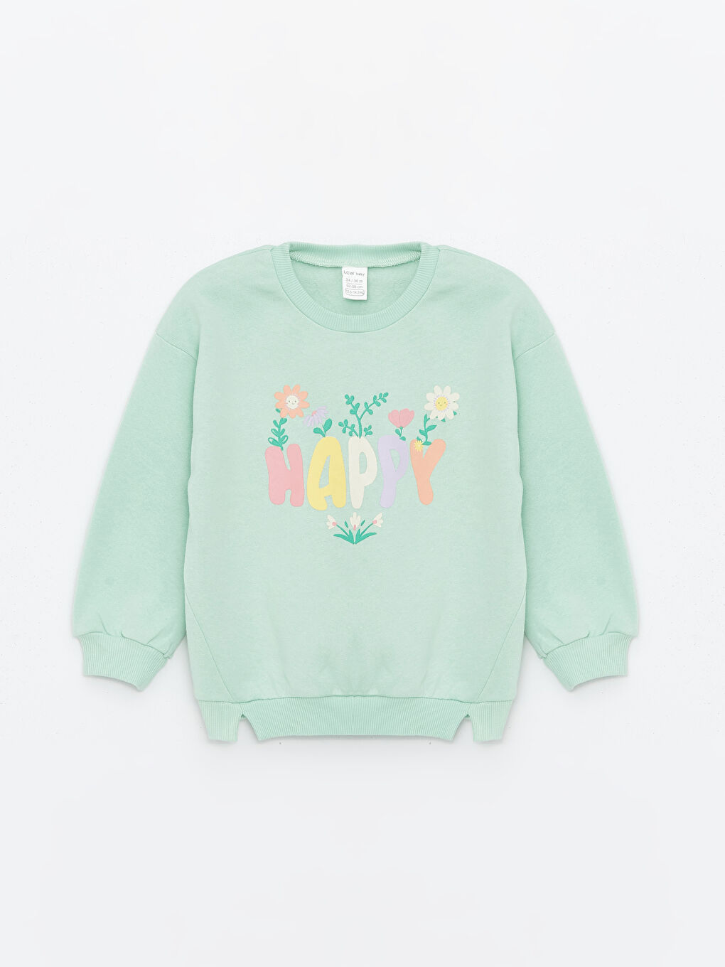 LCW baby Lila Bisiklet Yaka Uzun Kollu Baskılı Kız Bebek Sweatshirt 2'li - 1