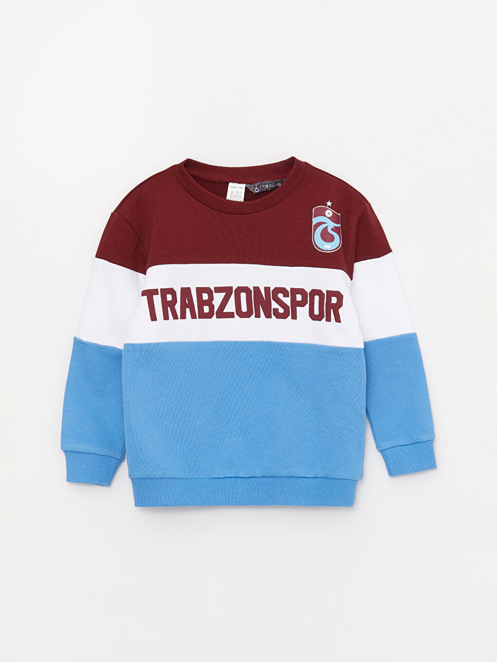 Mavi Bisiklet Yaka Uzun Kollu Trabzonspor Baskılı Erkek Bebek Sweatshirt