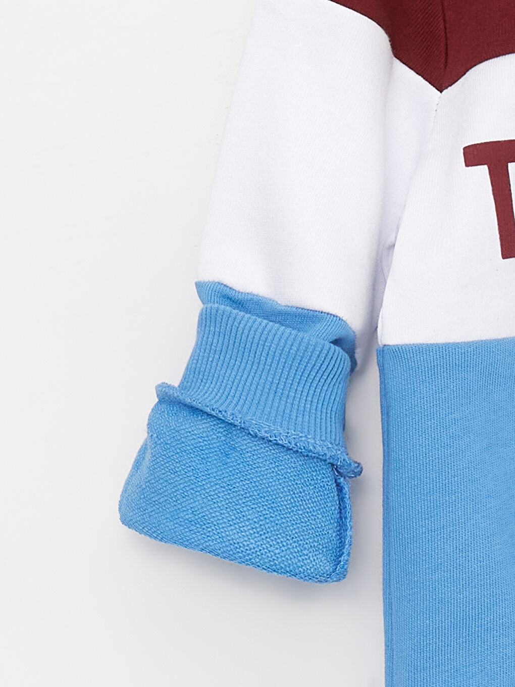 Mavi Bisiklet Yaka Uzun Kollu Trabzonspor Baskılı Erkek Bebek Sweatshirt-2