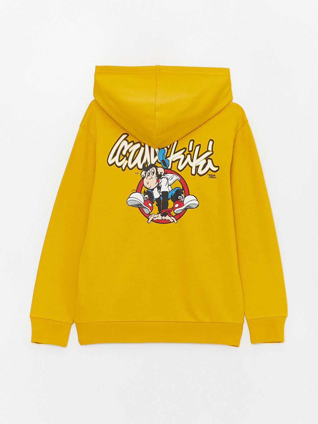 LCW Kids Sarı Nostaljik Maymun Baskılı Uzun Kollu Erkek Çocuk Hoodie - 2