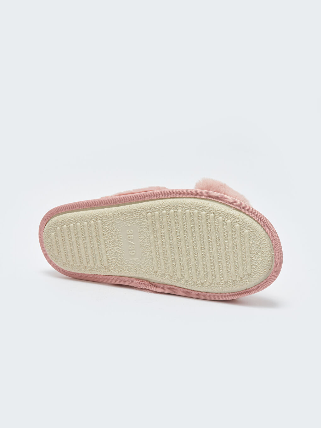 Pembe Çapraz Bantlı Pelüş Kadın Ev Terliği-3