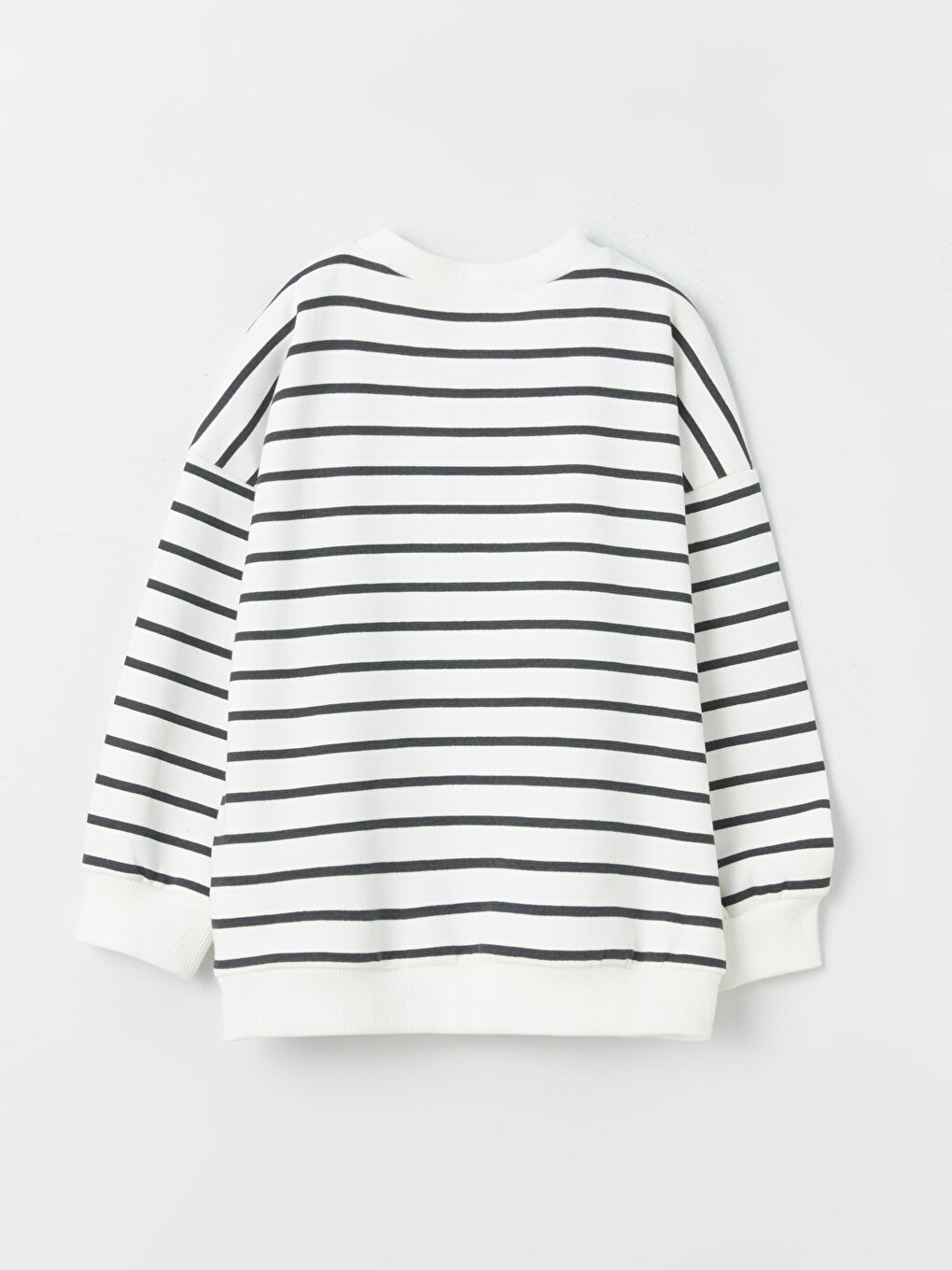 Ekru Bisiklet Yaka Uzun Kollu Erkek Bebek Sweatshirt ve Eşofman Alt 2'li Takım-3