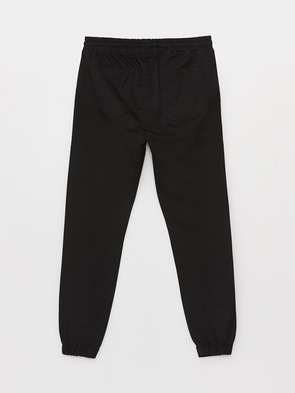 Siyah Rahat Kalıp Gabardin Erkek Jogger Pantolon-6