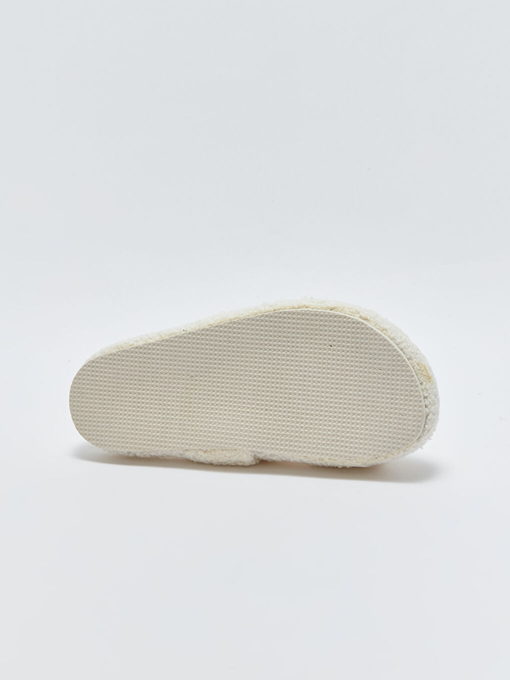 Ekru Çift Bantlı Pelüş Kadın Ev Terliği-3