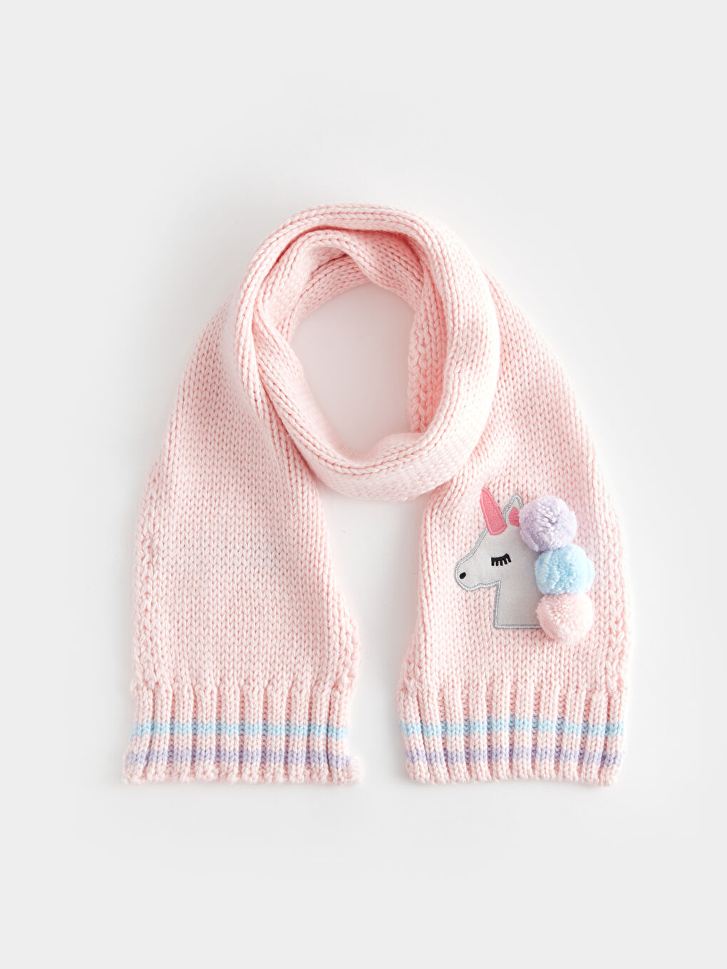 Pembe At Figürlü Kız Çocuk Atkı