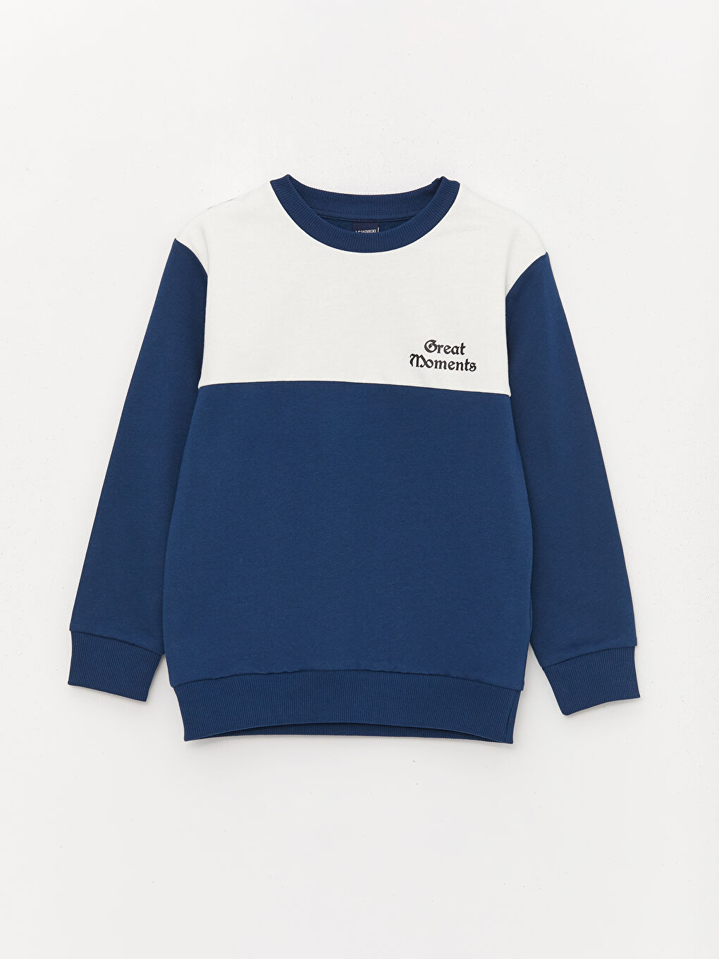 LCW Kids Lacivert Bisiklet Yaka Erkek Çocuk Sweatshirt