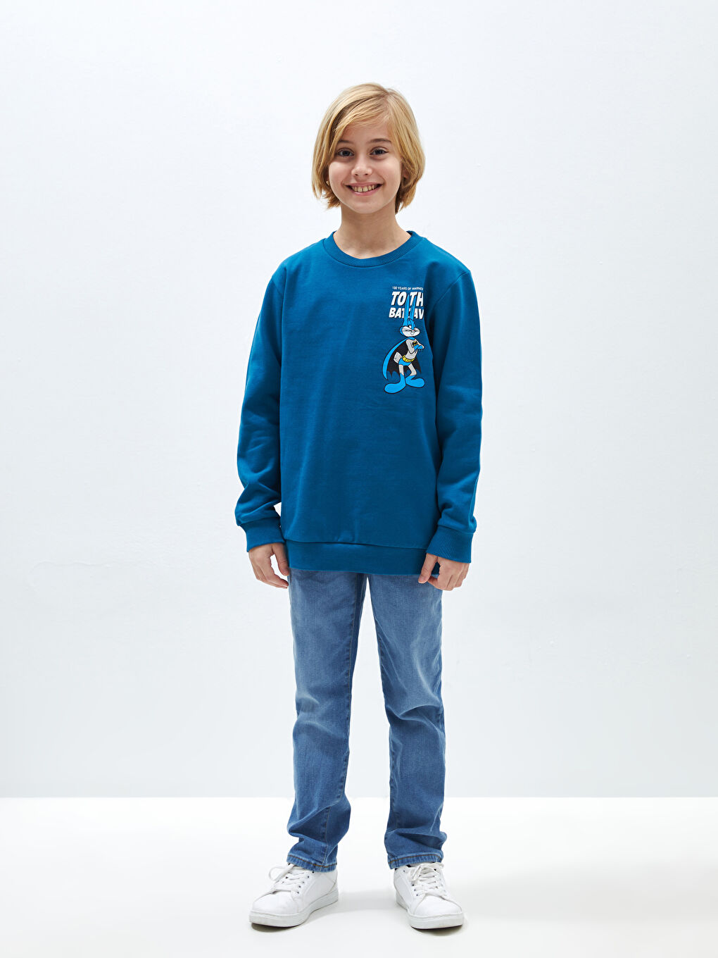 LCW Kids Petrol Bisiklet Yaka Looney Tunes Baskılı Uzun Kollu Erkek Çocuk Sweatshirt - 2