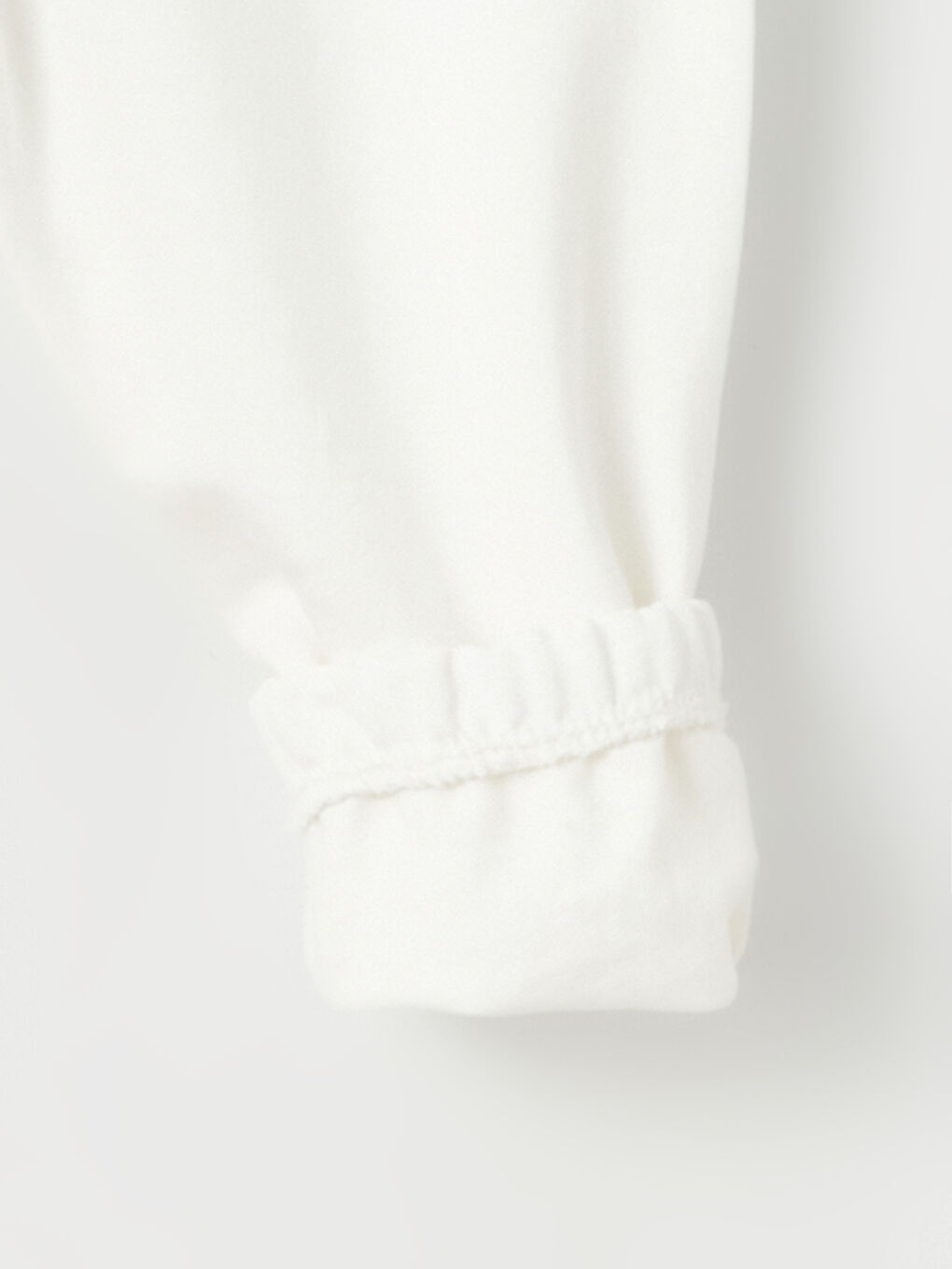 Beyaz Beli Lastikli Nakışlı Erkek Bebek Jogger Eşofman Altı-1