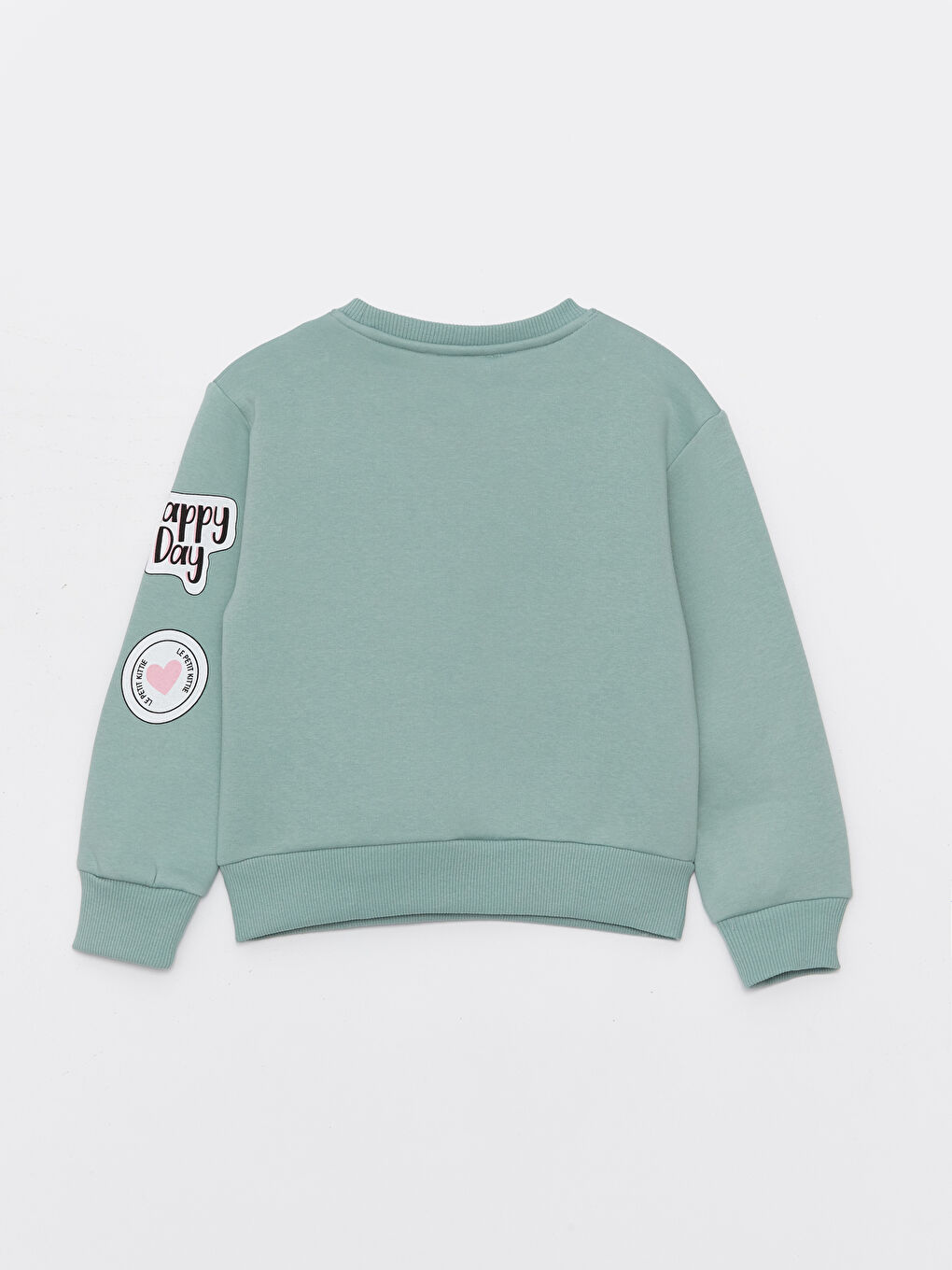 Calimera Kids Çağla Yeşili Bisiklet Yaka Baskılı Uzun Kollu Kız Çocuk Sweatshirt - 1