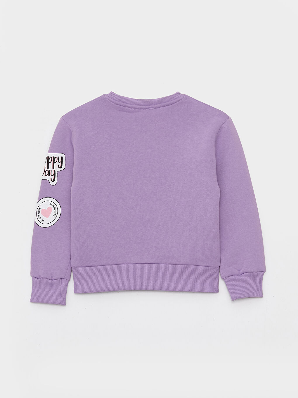 Lila Bisiklet Yaka Baskılı Uzun Kollu Kız Çocuk Sweatshirt-5