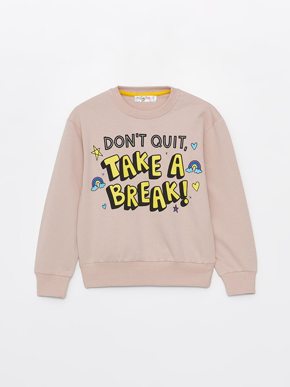 Calimera Kids Deve Tüyü Bisiklet Yaka Baskılı Uzun Kollu Kız Çocuk Sweatshirt - 3