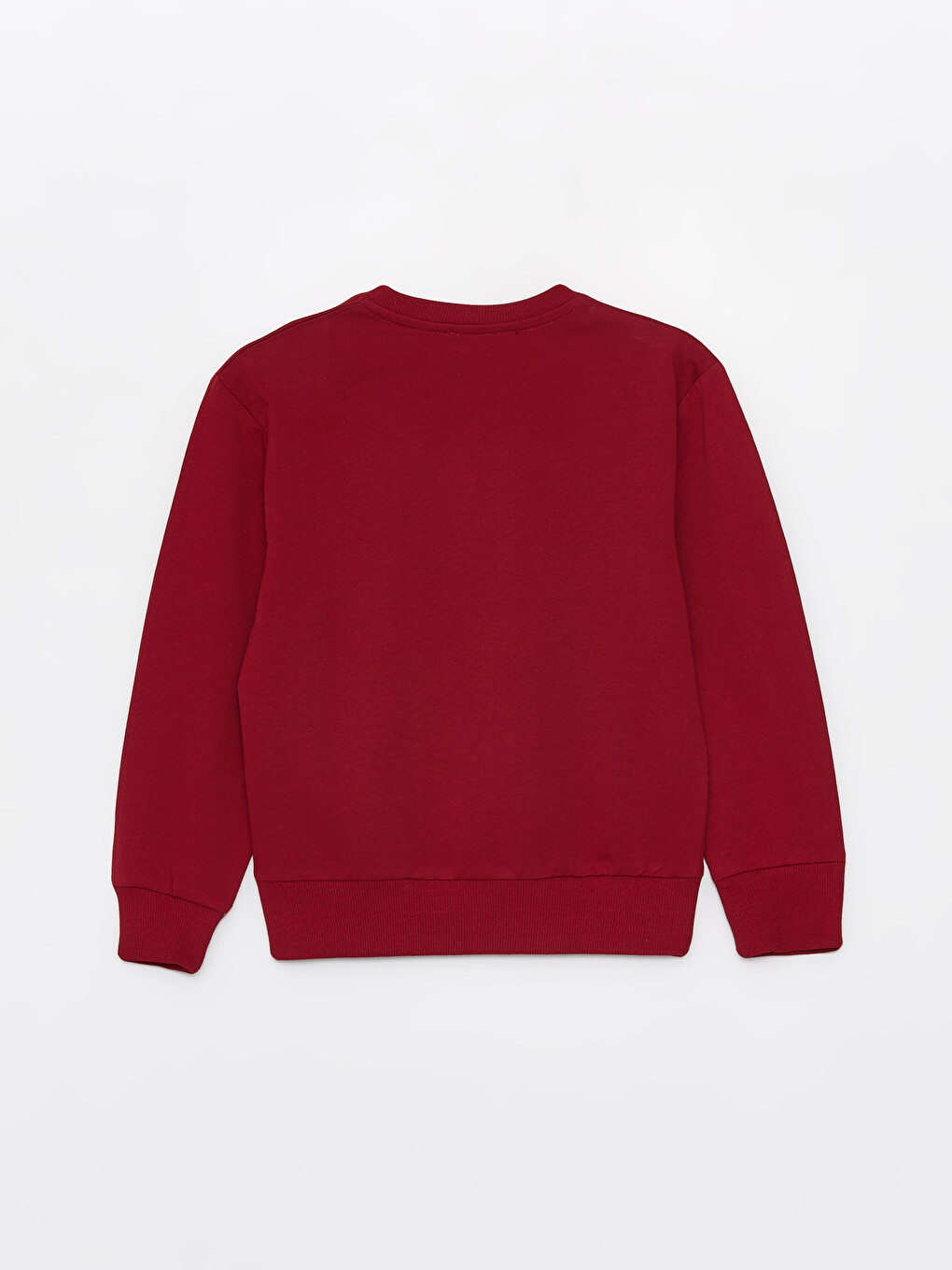 Bordo Bisiklet Yaka Baskılı Uzun Kollu Kız Çocuk Sweatshirt-1