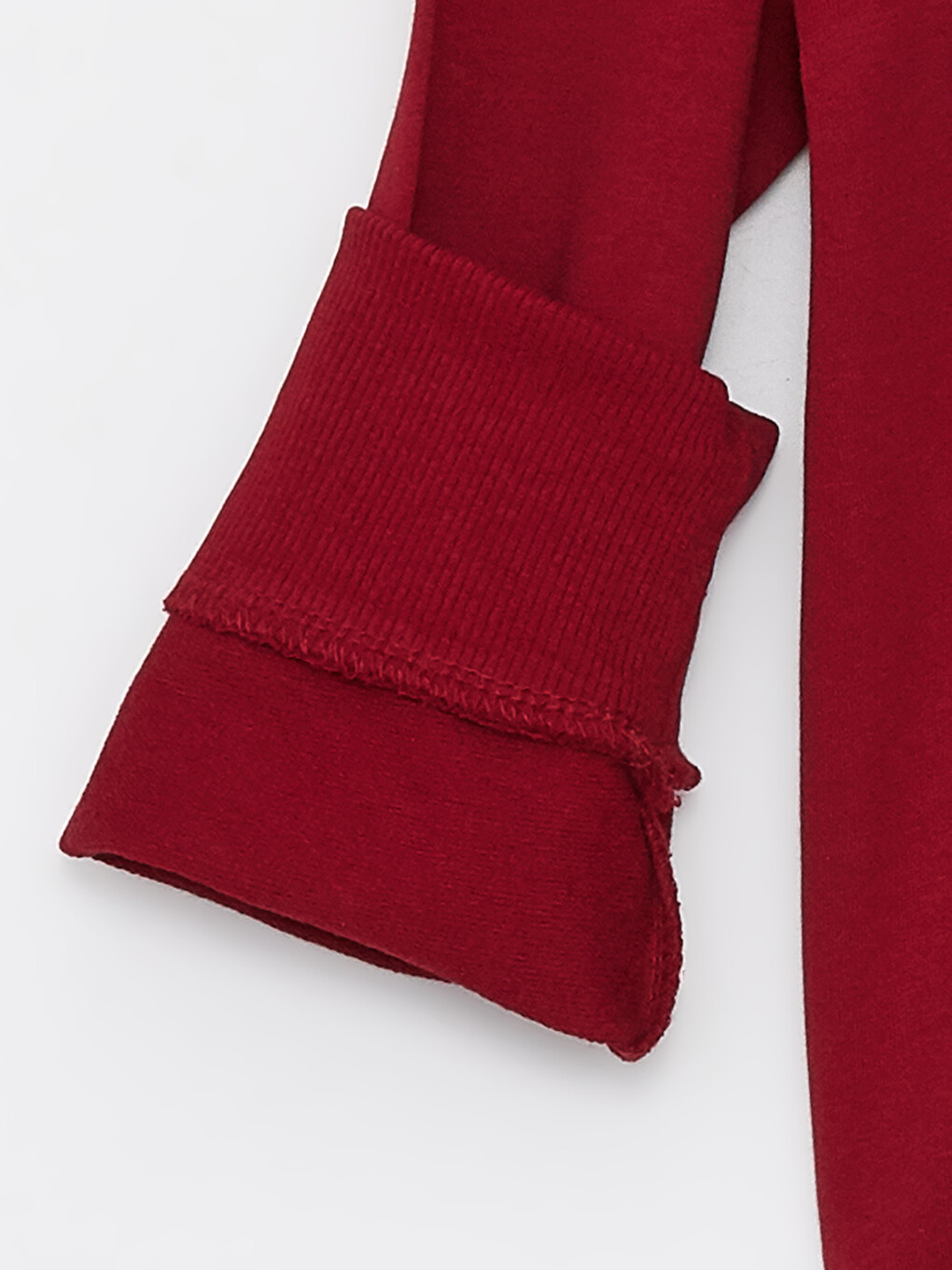 Bordo Bisiklet Yaka Baskılı Uzun Kollu Kız Çocuk Sweatshirt-2