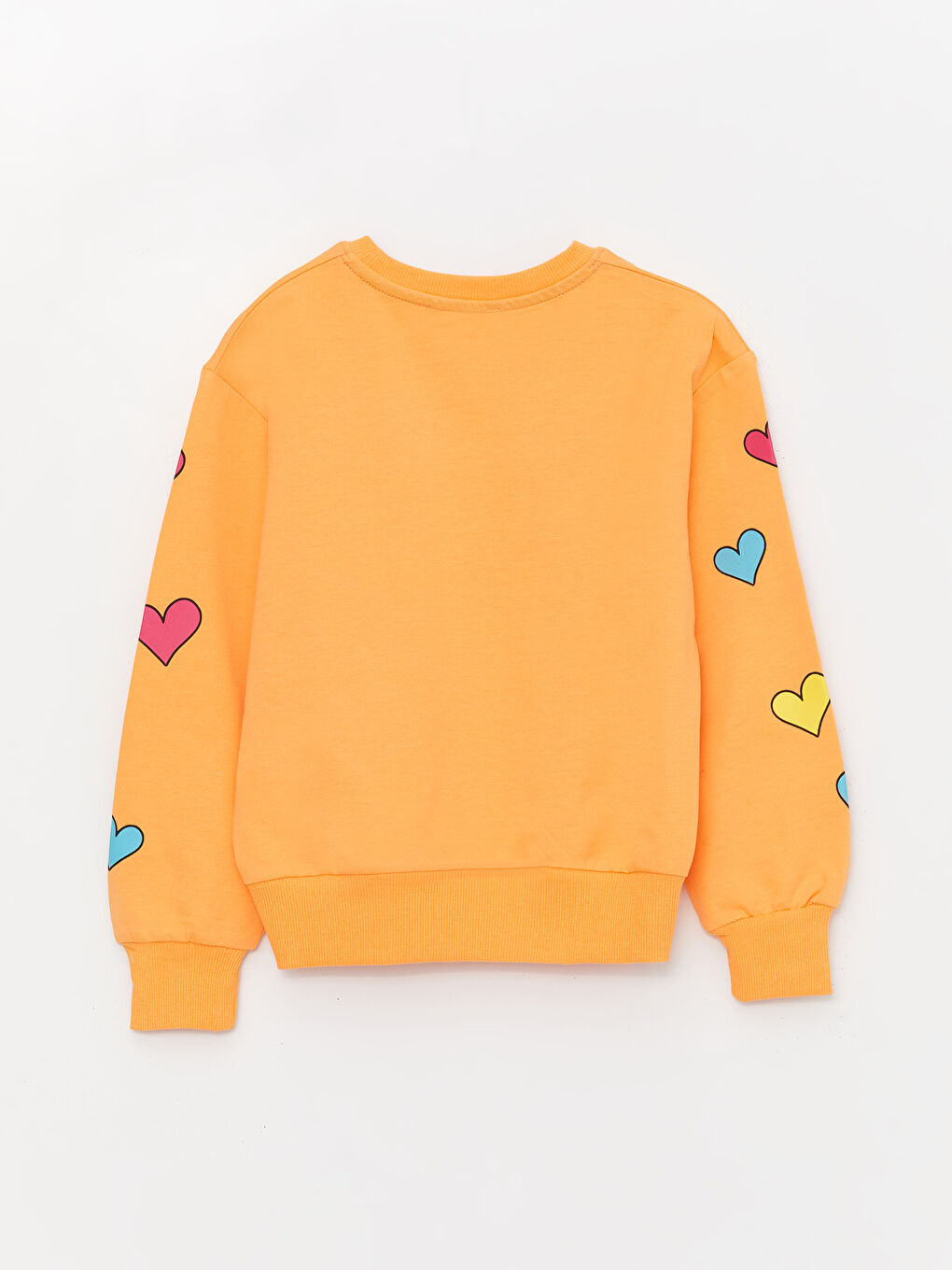 Turuncu Bisiklet Yaka Uzun Kollu Kız Çocuk Sweatshirt-1