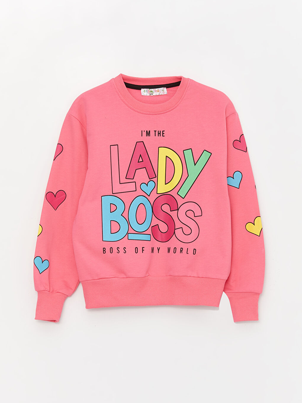 Calimera Kids Koyu Pembe Bisiklet Yaka Uzun Kollu Kız Çocuk Sweatshirt