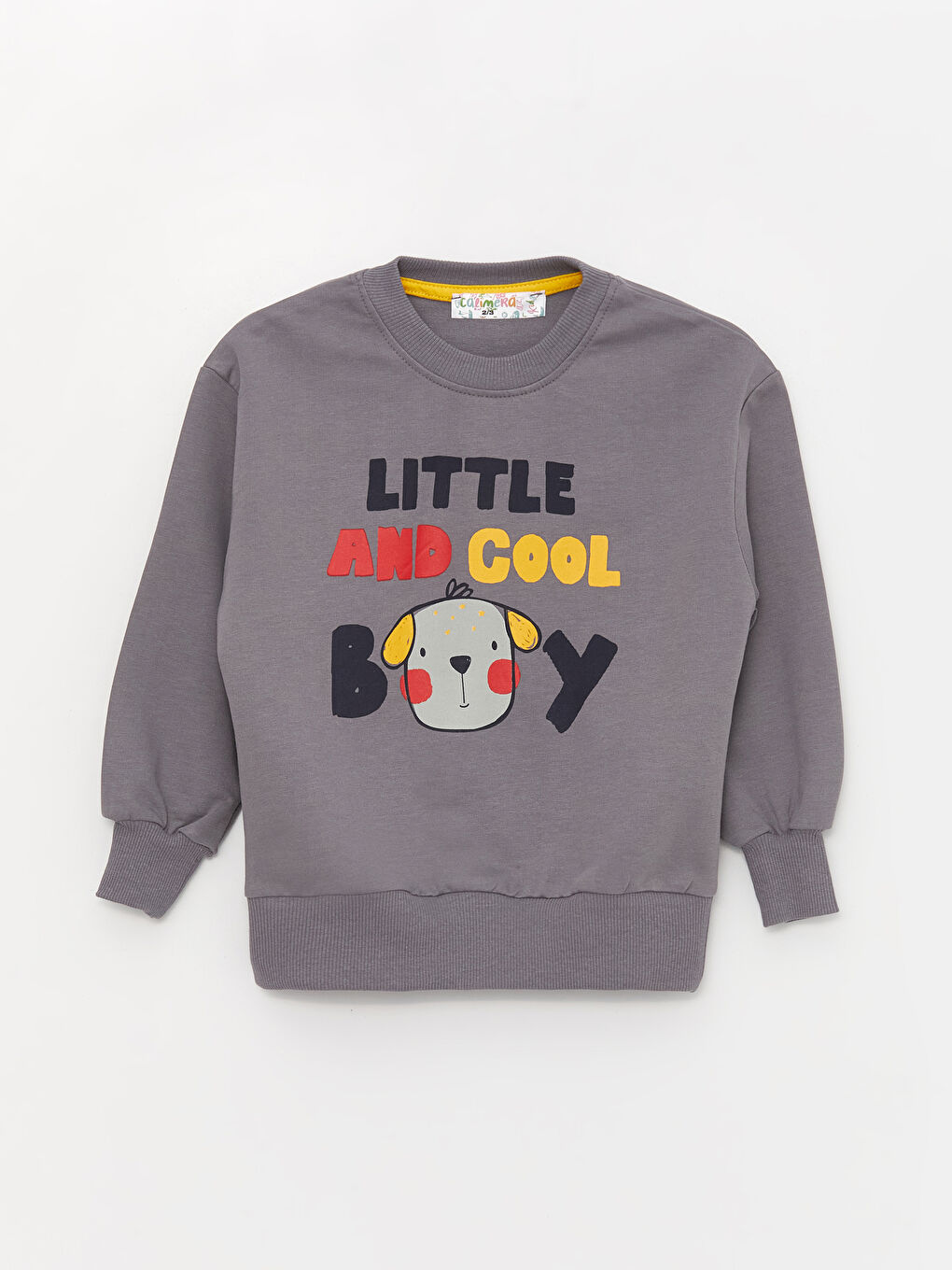 Calimera Kids Duman Gri Bisiklet Yaka Uzun Kollu Erkek Bebek Sweatshirt