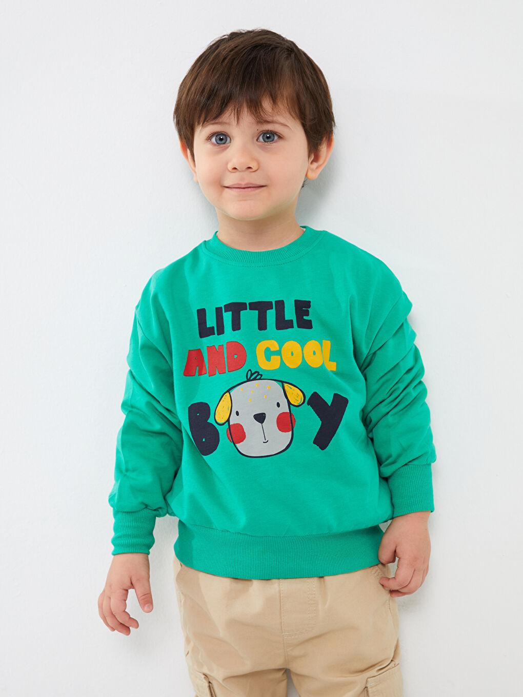 Calimera Kids Yeşil Bisiklet Yaka Uzun Kollu Erkek Bebek Sweatshirt