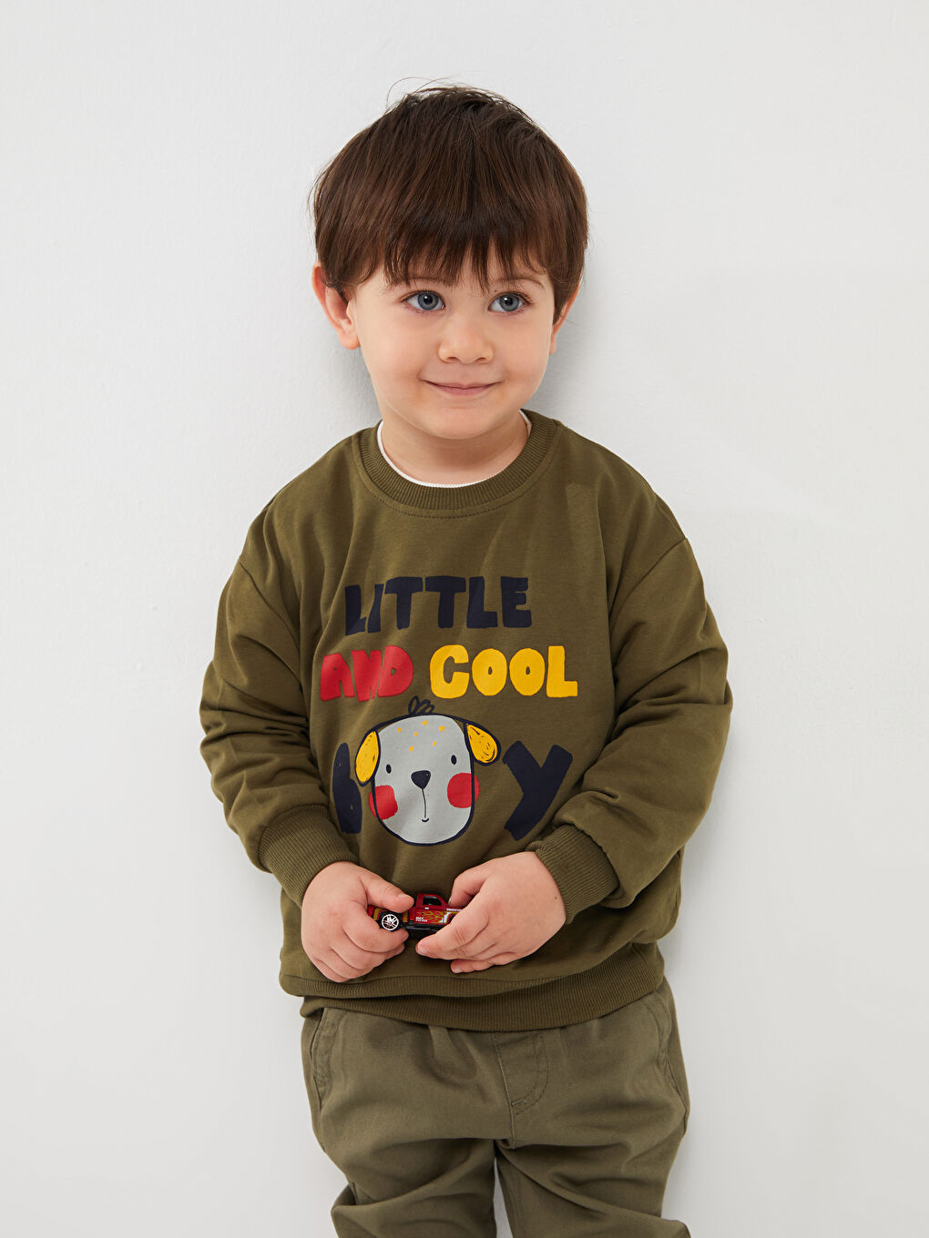 Calimera Kids Haki Bisiklet Yaka Uzun Kollu Erkek Bebek Sweatshirt - 1