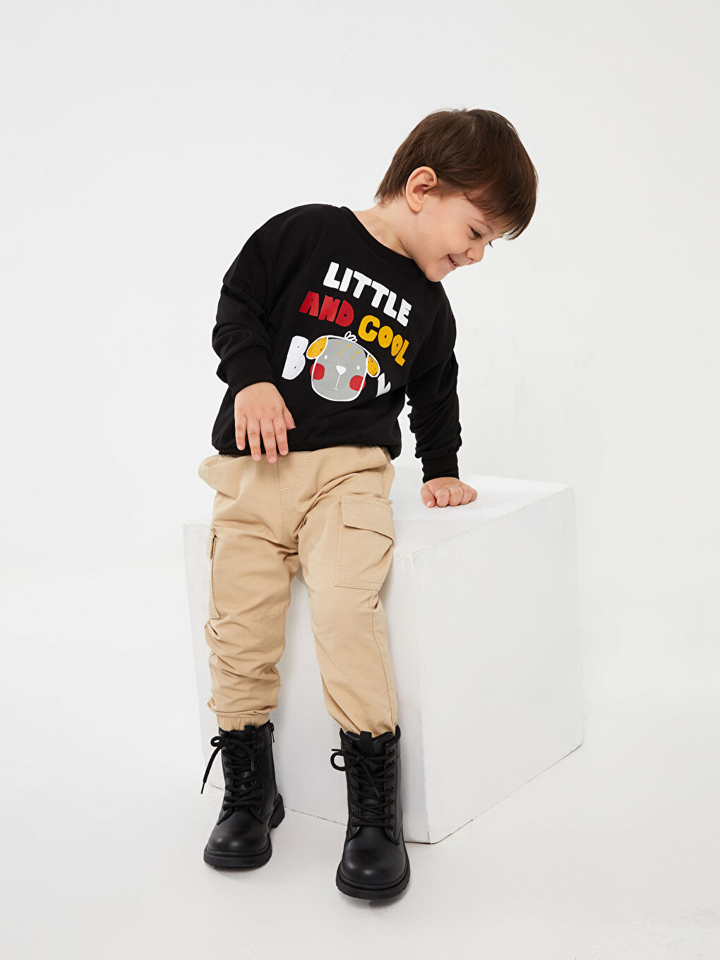 Calimera Kids Siyah Bisiklet Yaka Uzun Kollu Erkek Bebek Sweatshirt - 2