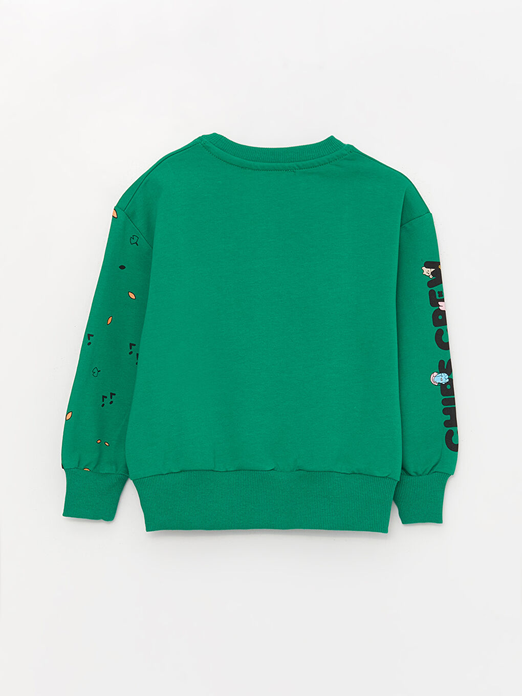 Yeşil Bisiklet Yaka Uzun Kollu Erkek Bebek Sweatshirt-5