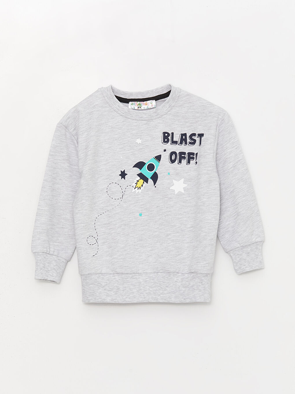 Calimera Kids Gri Bisiklet Yaka Uzun Kollu Erkek Bebek Sweatshirt