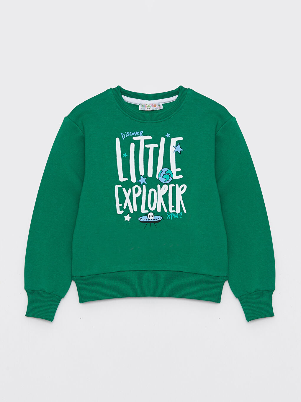 Calimera Kids Yeşil Bisiklet Yaka Uzun Kollu Erkek Bebek Sweatshirt