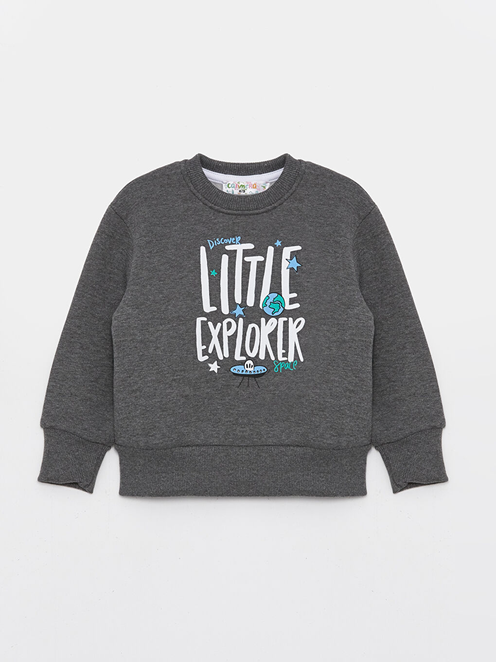 Calimera Kids Antrasit Bisiklet Yaka Uzun Kollu Erkek Bebek Sweatshirt