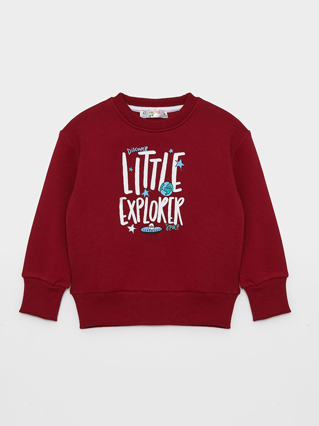 Calimera Kids Bordo Bisiklet Yaka Uzun Kollu Erkek Bebek Sweatshirt