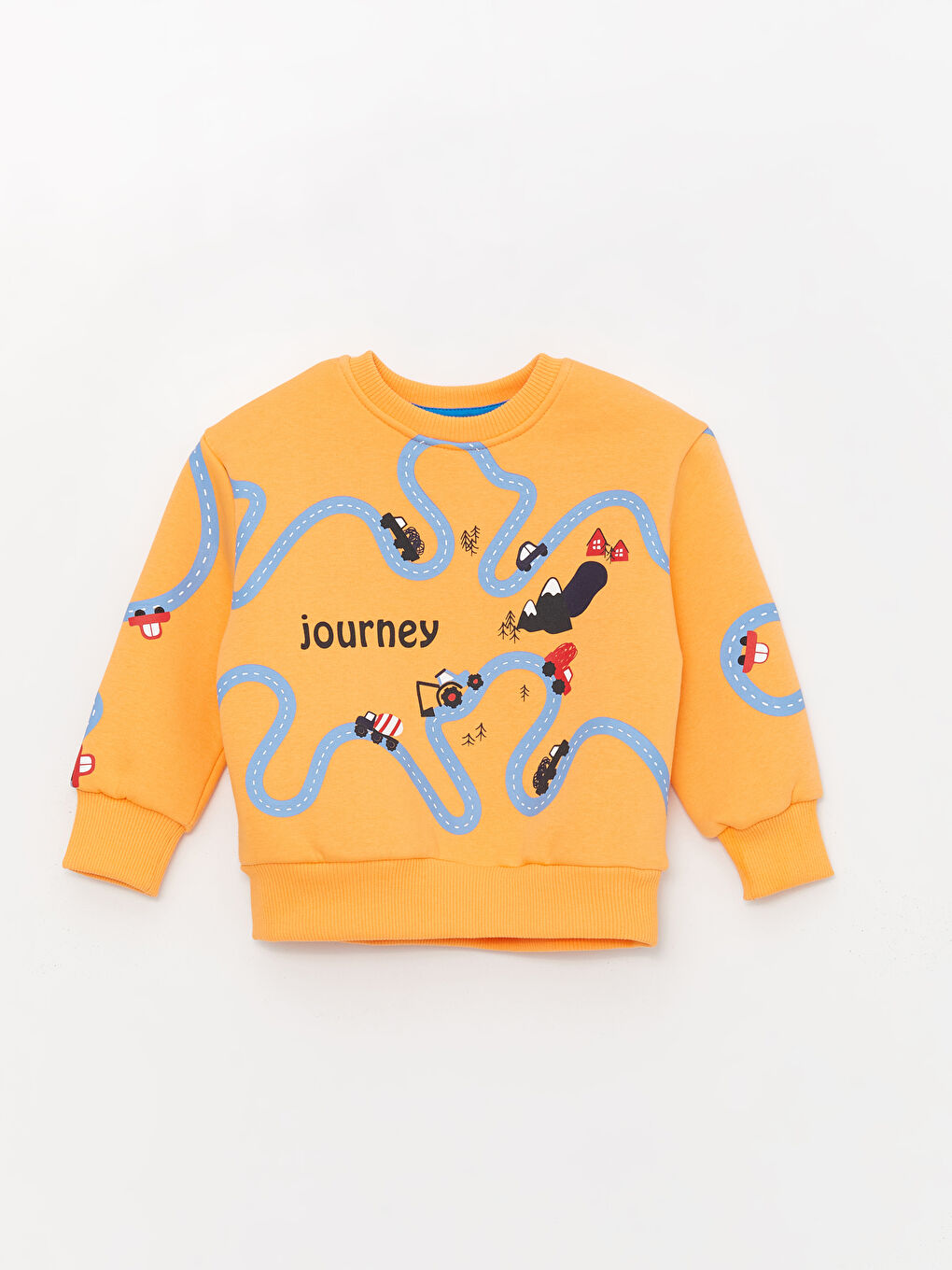 Calimera Kids Pastel Turuncu Bisiklet Yaka Uzun Kollu Erkek Bebek Sweatshirt - 2