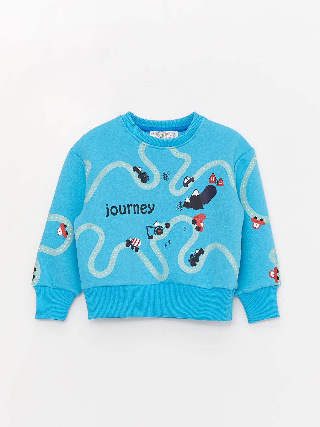 Calimera Kids Turkuaz Bisiklet Yaka Uzun Kollu Erkek Bebek Sweatshirt