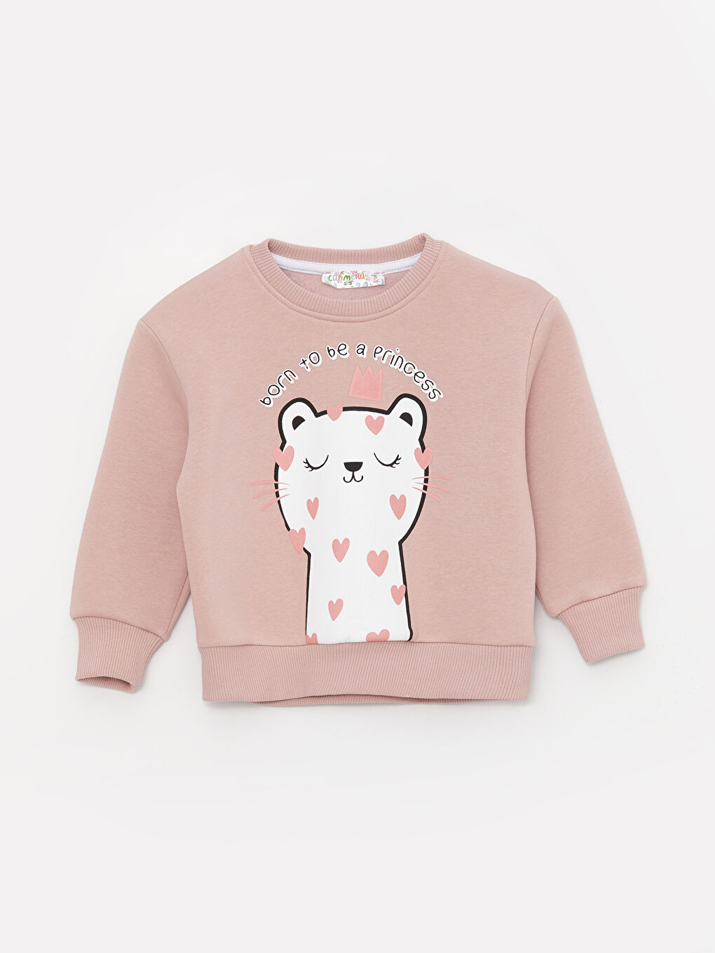 Calimera Kids Pembe Bisiklet Yaka Uzun Kollu Kız Bebek Sweatshirt