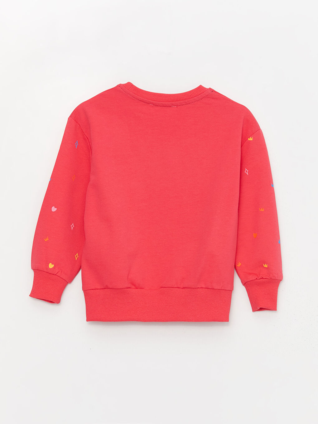 Fuşya Bisiklet Yaka Uzun Kollu Kız Bebek Sweatshirt-1