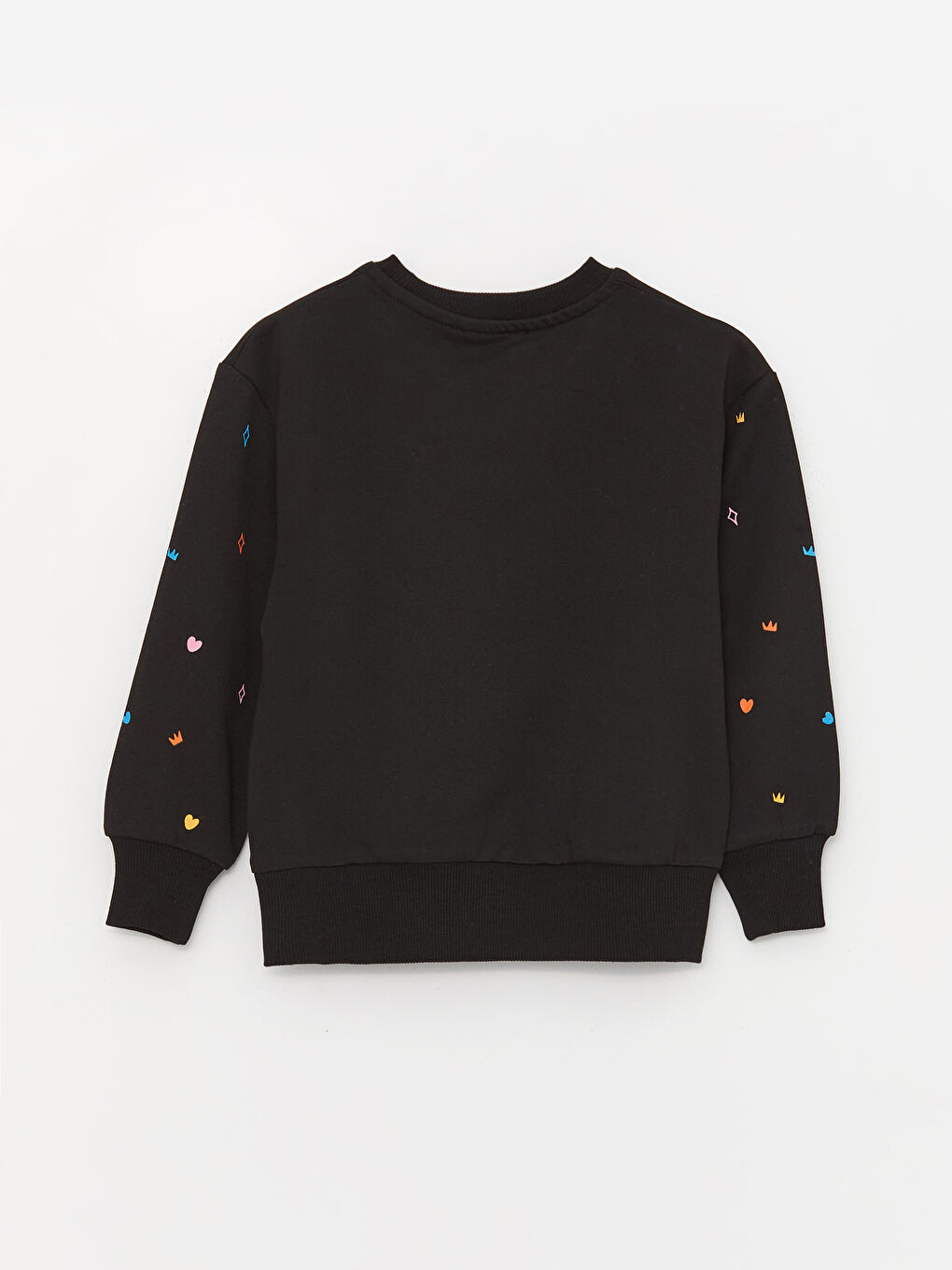 Siyah Bisiklet Yaka Uzun Kollu Kız Bebek Sweatshirt-1