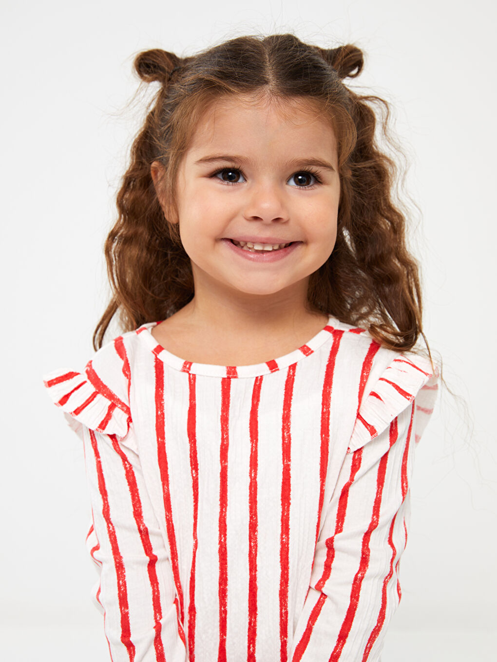 Kırmızı Bisiklet Yaka Uzun Kollu Kız Bebek Pijama Takımı-3